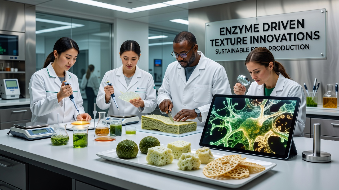 Industrial scale-up of enzyme-treated sustainable protein extrudates on a food manufacturing line