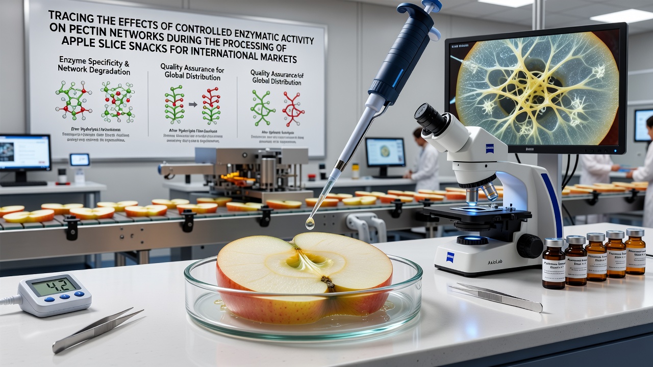 Tracing the Effects of Controlled Enzymatic Activity on Pectin Networks During the Processing of Apple Slice Snacks for International Markets